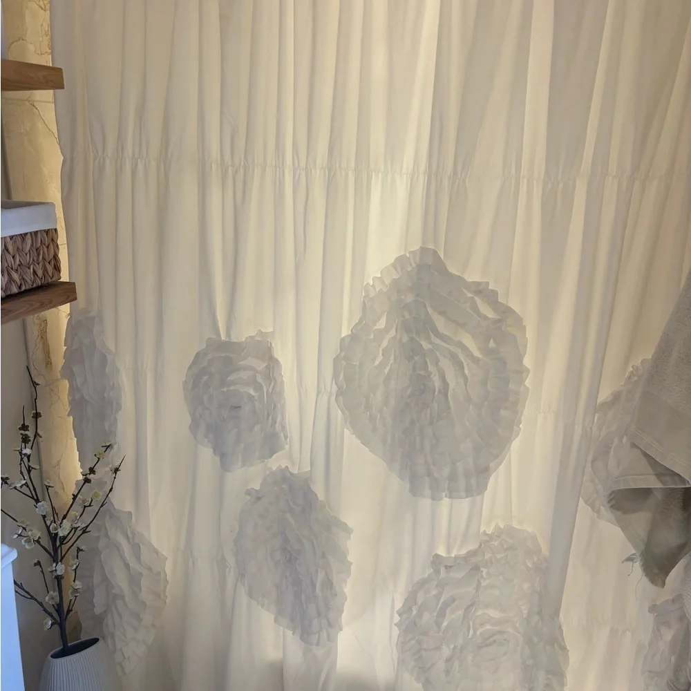 Serena Elegant White Shower Curtain